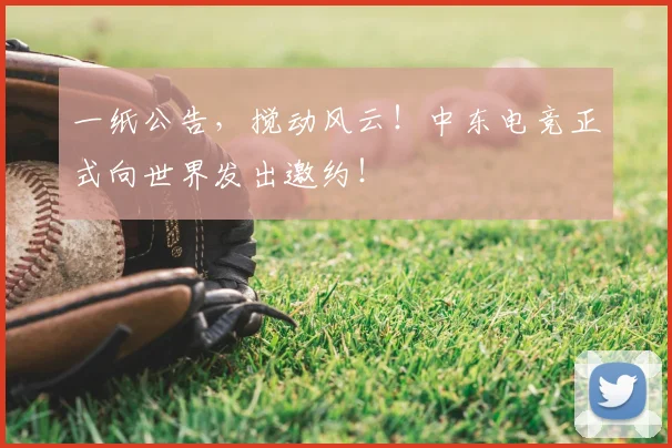 一纸公告,搅动风云!中东电竞正式向世界发出邀约!